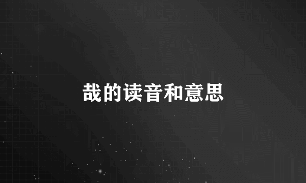 哉的读音和意思