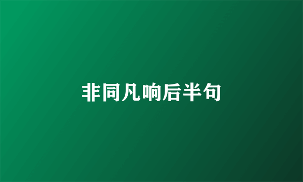 非同凡响后半句