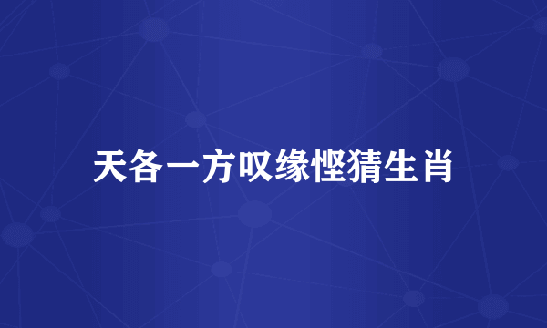天各一方叹缘悭猜生肖