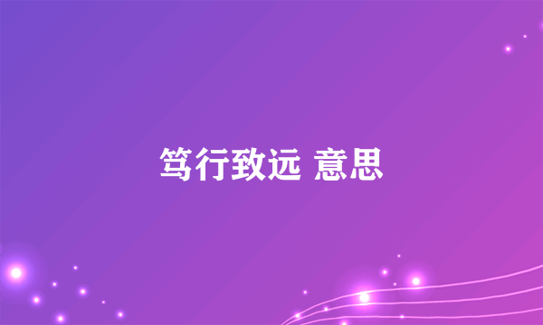 笃行致远 意思