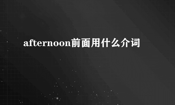afternoon前面用什么介词