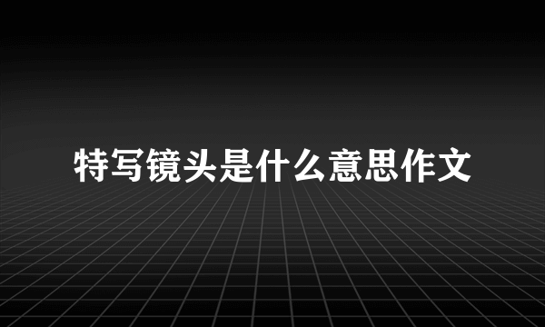 特写镜头是什么意思作文