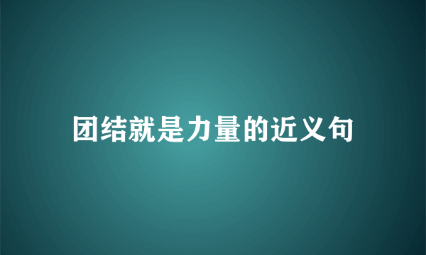 团结就是力量的近义句