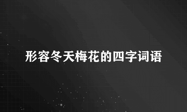 形容冬天梅花的四字词语