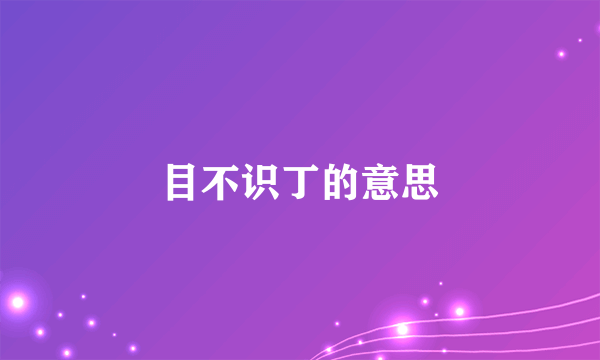 目不识丁的意思
