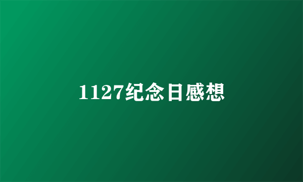1127纪念日感想