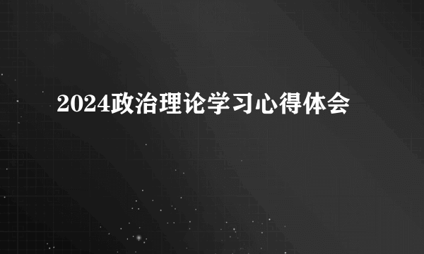 2024政治理论学习心得体会