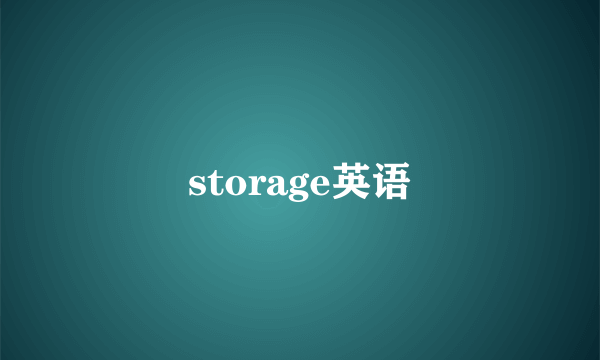 storage英语