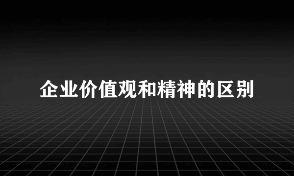 企业价值观和精神的区别