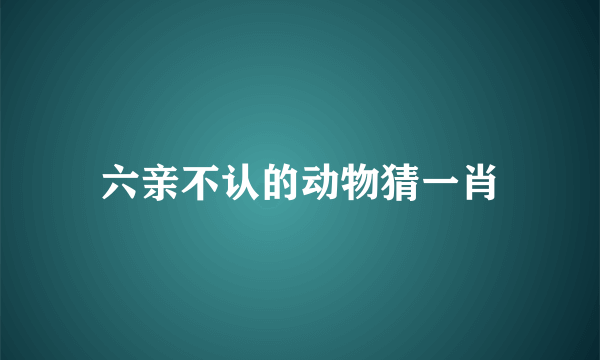 六亲不认的动物猜一肖