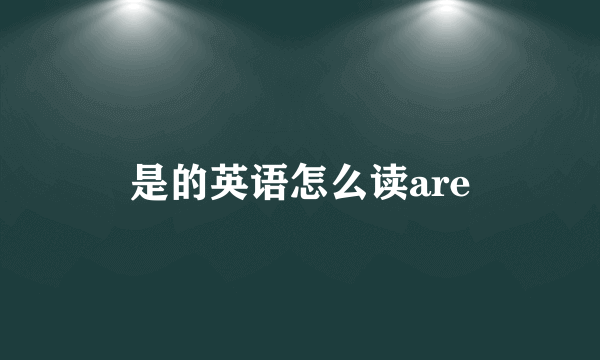 是的英语怎么读are