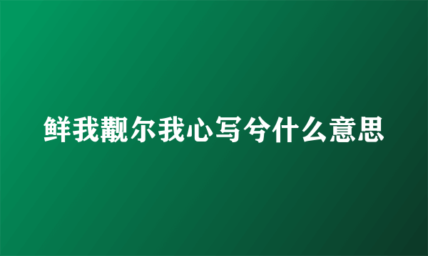 鲜我觏尔我心写兮什么意思