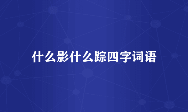 什么影什么踪四字词语