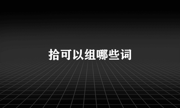 拾可以组哪些词