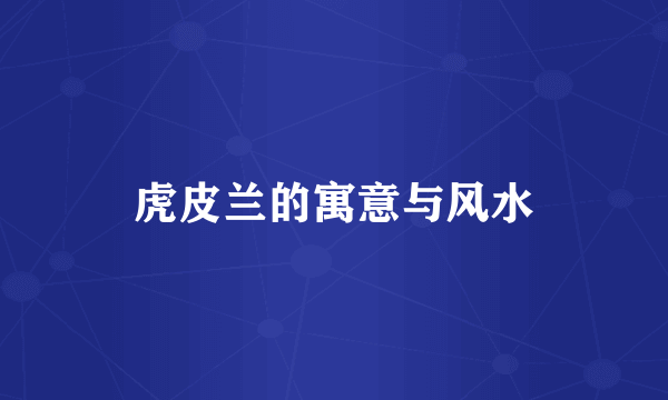 虎皮兰的寓意与风水