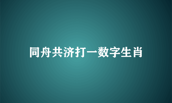 同舟共济打一数字生肖