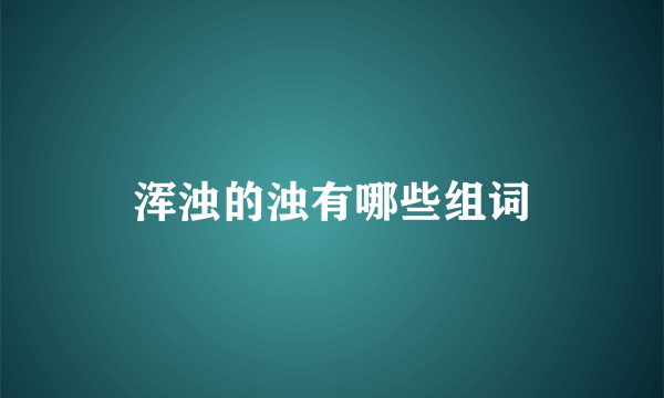 浑浊的浊有哪些组词