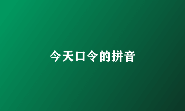 今天口令的拼音