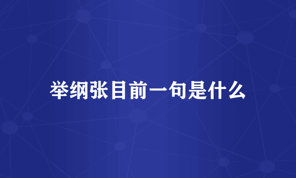 举纲张目前一句是什么