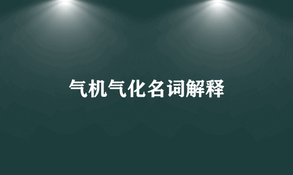 气机气化名词解释