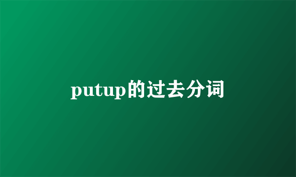 putup的过去分词