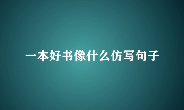 一本好书像什么仿写句子