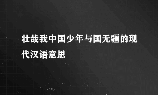 壮哉我中国少年与国无疆的现代汉语意思