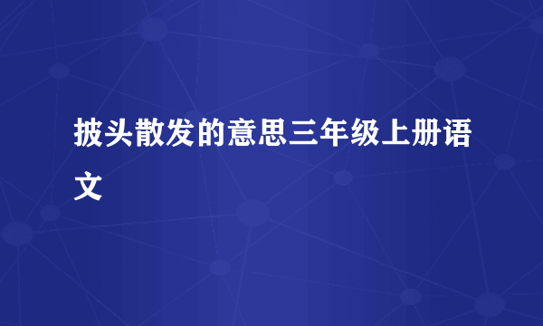 披头散发的意思三年级上册语文