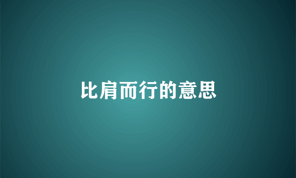 比肩而行的意思