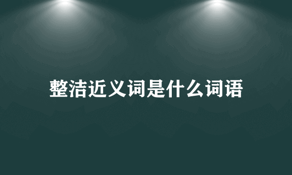 整洁近义词是什么词语