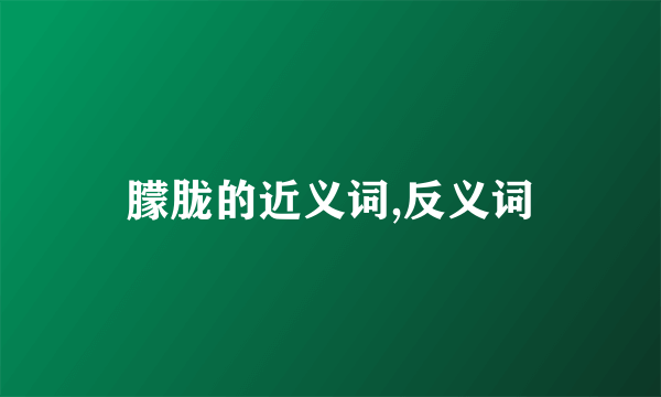 朦胧的近义词,反义词