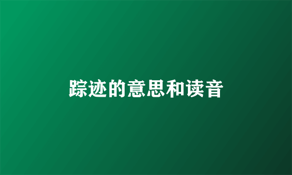 踪迹的意思和读音