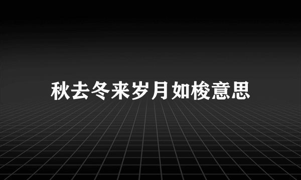 秋去冬来岁月如梭意思