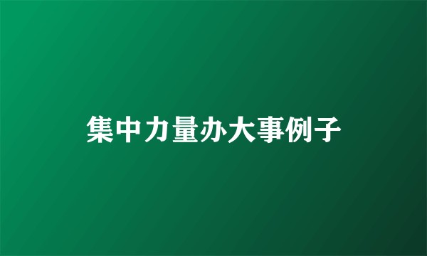 集中力量办大事例子