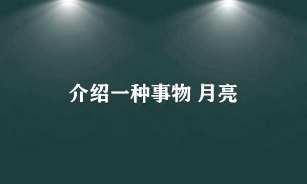 介绍一种事物 月亮
