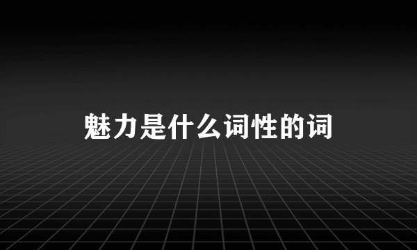 魅力是什么词性的词