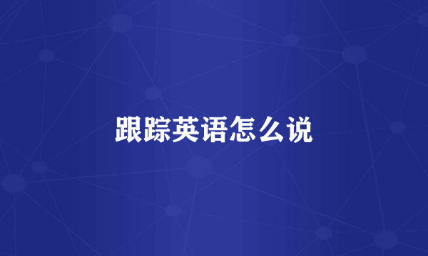 跟踪英语怎么说