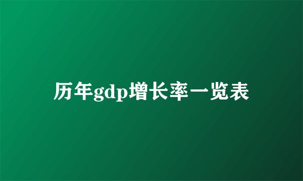 历年gdp增长率一览表