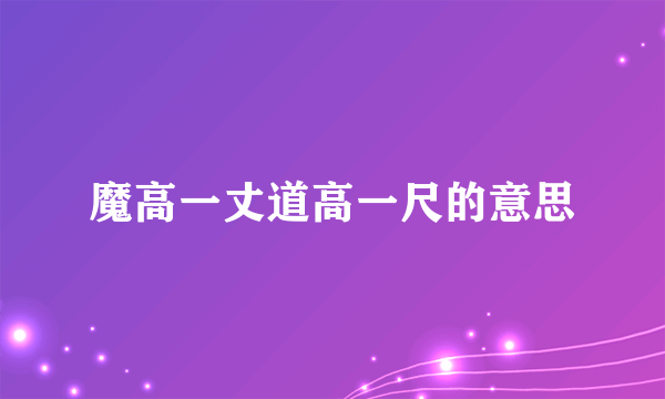 魔高一丈道高一尺的意思