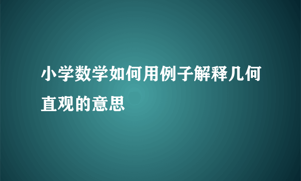小学数学如何用例子解释几何直观的意思