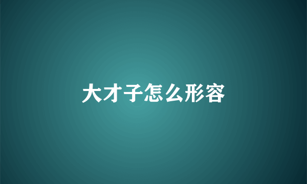 大才子怎么形容