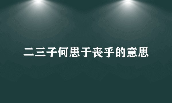 二三子何患于丧乎的意思