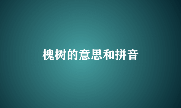 槐树的意思和拼音