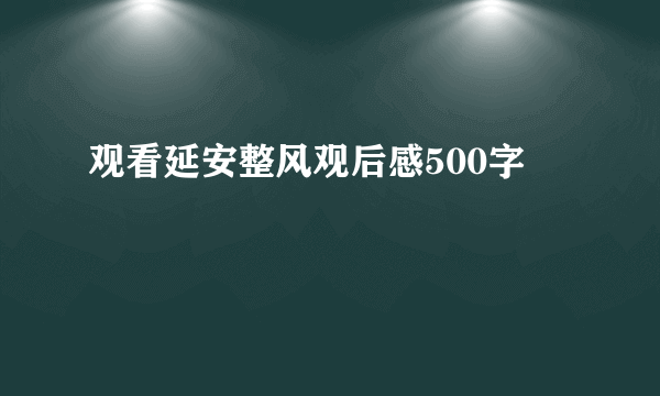 观看延安整风观后感500字