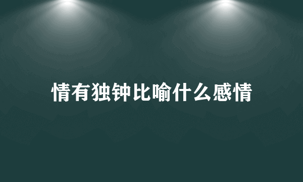 情有独钟比喻什么感情