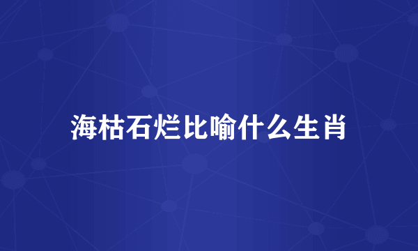 海枯石烂比喻什么生肖