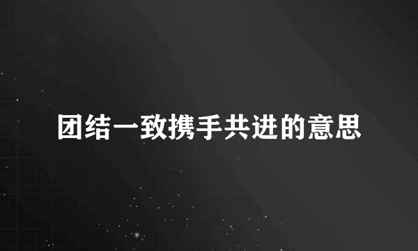 团结一致携手共进的意思