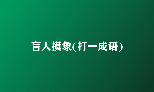 盲人摸象(打一成语)