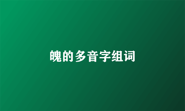 魄的多音字组词