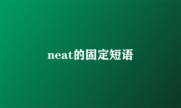neat的固定短语